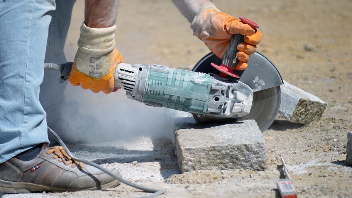 cutting granite stones, bending, work, granite, stones, separate, tool, construction work, diy, angle grinder, machine, energy, dust, granite stone, handyman, to cut, flexing, flex work, power, work, work, work, work, work